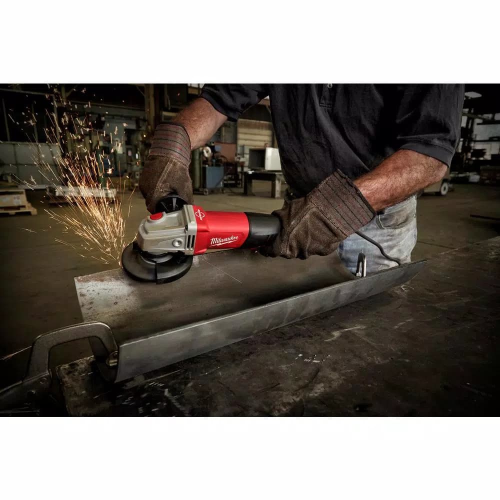 Milwaukee 11 Amp 4-1/2 in. or 5 in. Braking Small Angle Grinder, Paddle Switch, No-Lock