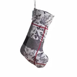 Country Living Faith 17.5 in. Reversible Christmas Stocking - Black, Ivory, and Red Microfiber thumbnail 1