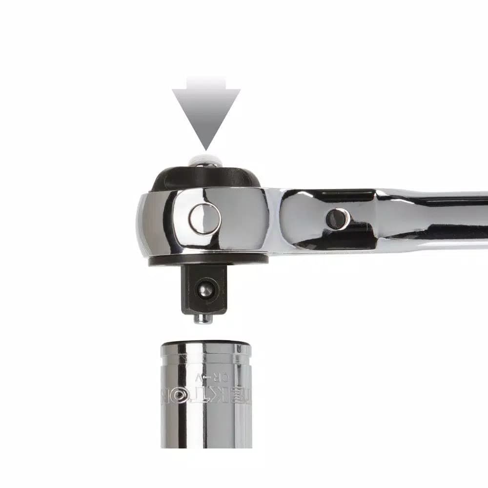 TEKTON 3/8 in. Drive 9 in. Swivel Head Ratchet, 72-Tooth