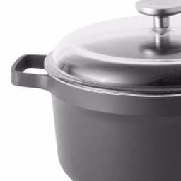 BergHOFF GEM 5.2 qt. Cast Aluminum Nonstick Stock Pot with Glass Lid, Black thumbnail 3