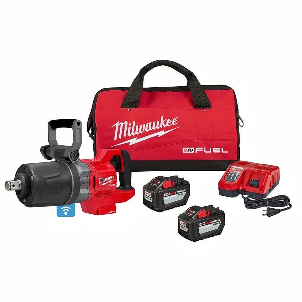 Milwaukee M18 FUEL 1 in. High Torque Impact Wrench Kit with Two 12.0 Ah Batteries and Charger