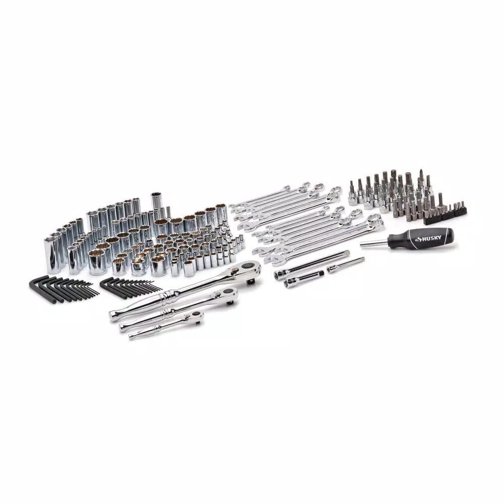 Husky 185-Piece Mechanics Tool Set with Chrome Alloy Steel Sockets and Wrenches