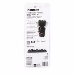 Husky 3/8 in. Drive Metric Pinless Universal Impact Socket Set, 7-Piece thumbnail 3