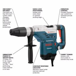 Bosch 13 Amp SDS-Max Corded Variable Speed Rotary Hammer Drill with Carrying Case thumbnail 2