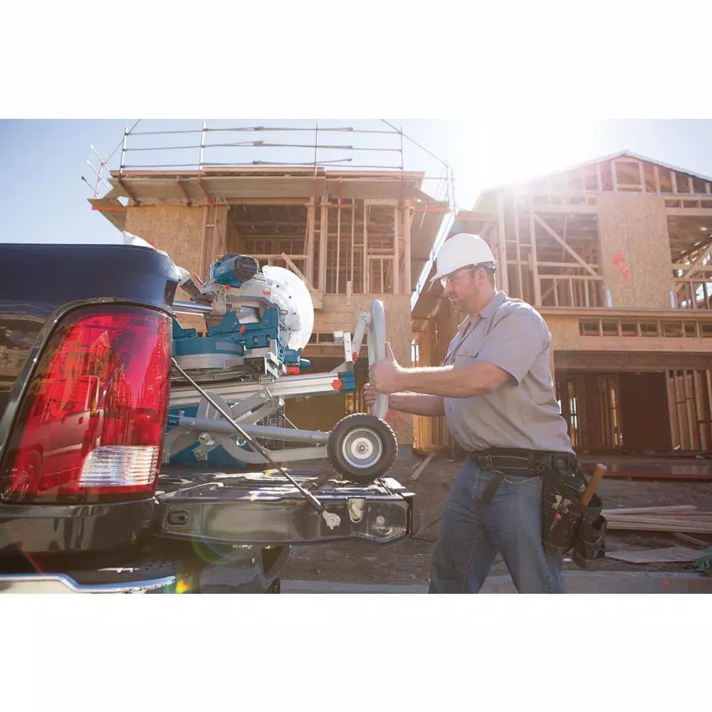 Bosch CM10GD 10 in. Dual-Bevel Sliding Glide Miter Saw with Gravity Rise Stand and Wheels