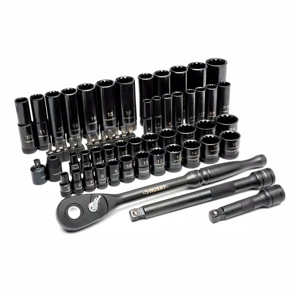 Husky 60-Piece 3/8 in. Drive 100-Position Universal Socket and Ratchet Mechanics Tool Set