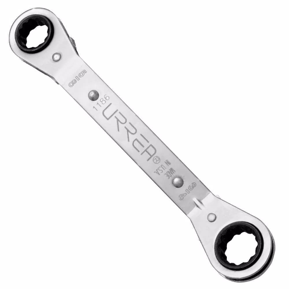 URREA 1/4 in. x 5/16 in. 12-Point Offset Box End Ratcheting Wrench, SAE