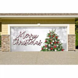 My Door Decor 7 ft. x 16 ft. Merry Christmas Tree Garage Door Banner Mural thumbnail 2