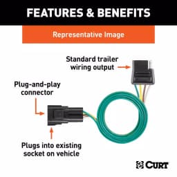 CURT Custom 4-Way Flat Trailer Wiring Harness for Select Ford F-150 thumbnail 7