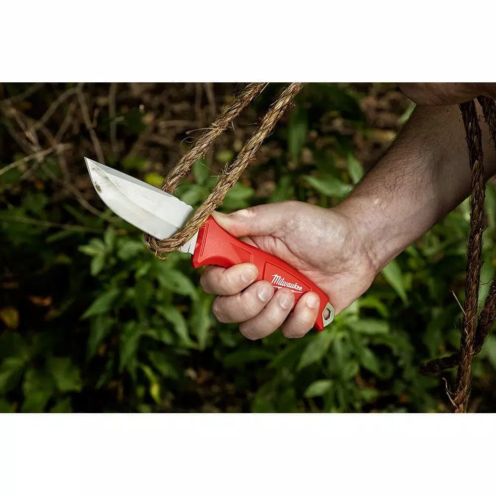 Milwaukee 4 in. Tradesman Fixed Blade Knife with Stainless Steel Drop Point Blade