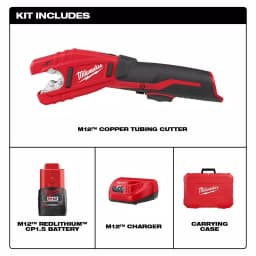 Milwaukee M12 12V Lithium-Ion Cordless Copper Tubing Cutter Kit with 1.5 Ah Battery and Charger thumbnail 2