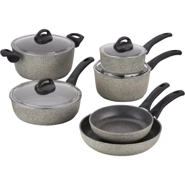 Ballarini Parma 10-Piece Aluminum Ceramic Nonstick Cookware Set, Gray