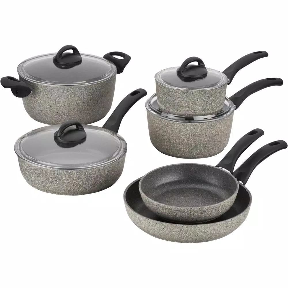 Ballarini Parma 10-Piece Aluminum Ceramic Nonstick Cookware Set, Gray