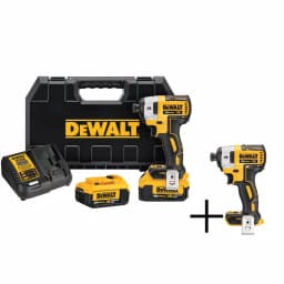 DEWALT 20V MAX XR Brushless 1/4 in. Impact Driver Kit with 2 4 Ah Batteries and Charger thumbnail 1
