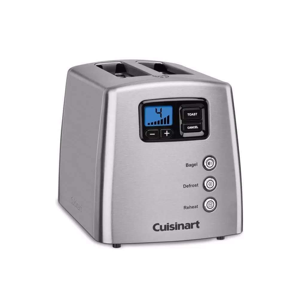 Cuisinart 2-Slice Silver Wide Slot Touch to Toast Toaster with LCD Countdown