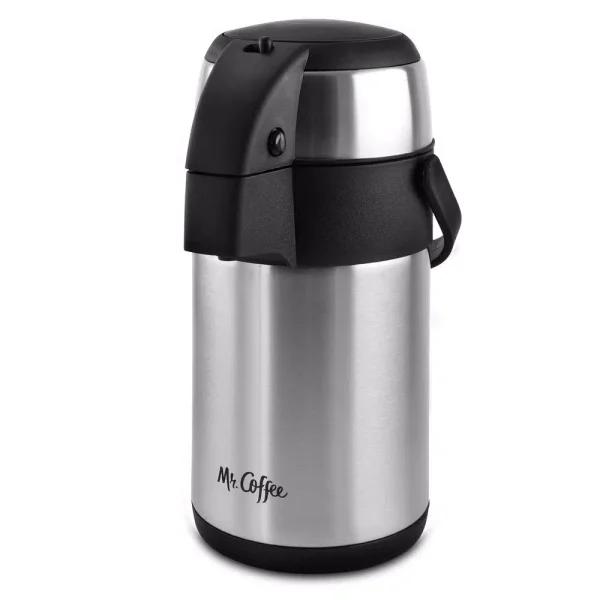 Mr. Coffee Everflow 2.3 Qt. Stainless Steel Insulated Beverage Pump Pot Dispenser