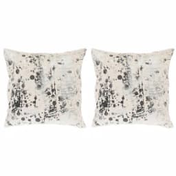 Safavieh Nars White and Charcoal Grey Graphic Faux Fur Throw Pillows, 20 x 20 in. (Set of 2) thumbnail 2