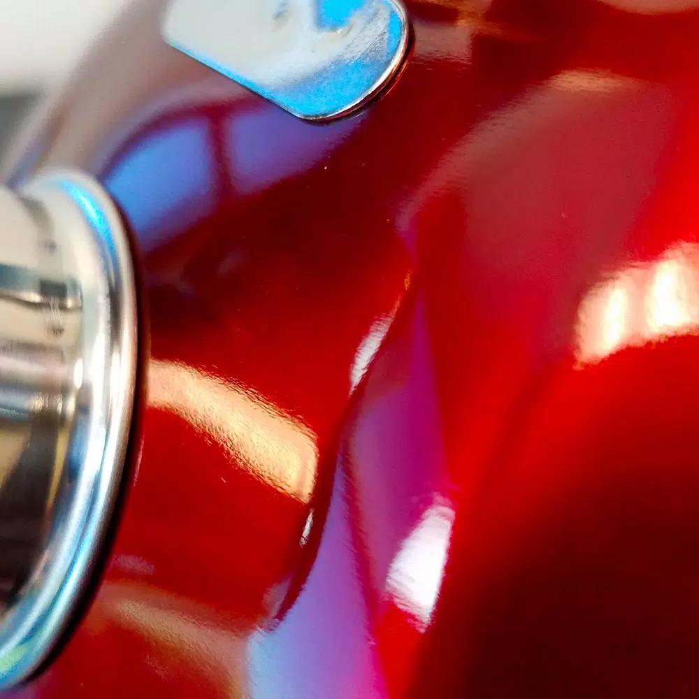 Mr. Coffee Twining 2.1 Qt. Red Stainless Steel Whistling Tea Kettle, 8-Cup Capacity