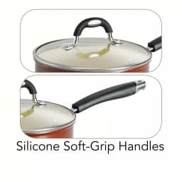 Tramontina Gourmet Ceramica Deluxe 3 Qt. Aluminum Ceramic Nonstick Sauce Pan with Glass Lid, Copper thumbnail 4