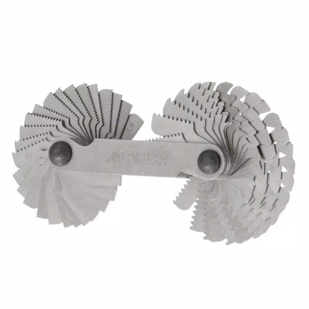 Grand Rapids Industrial Products Grip Thread Pitch Gauge - Dual Metric and SAE Stainless Steel Thread Counter