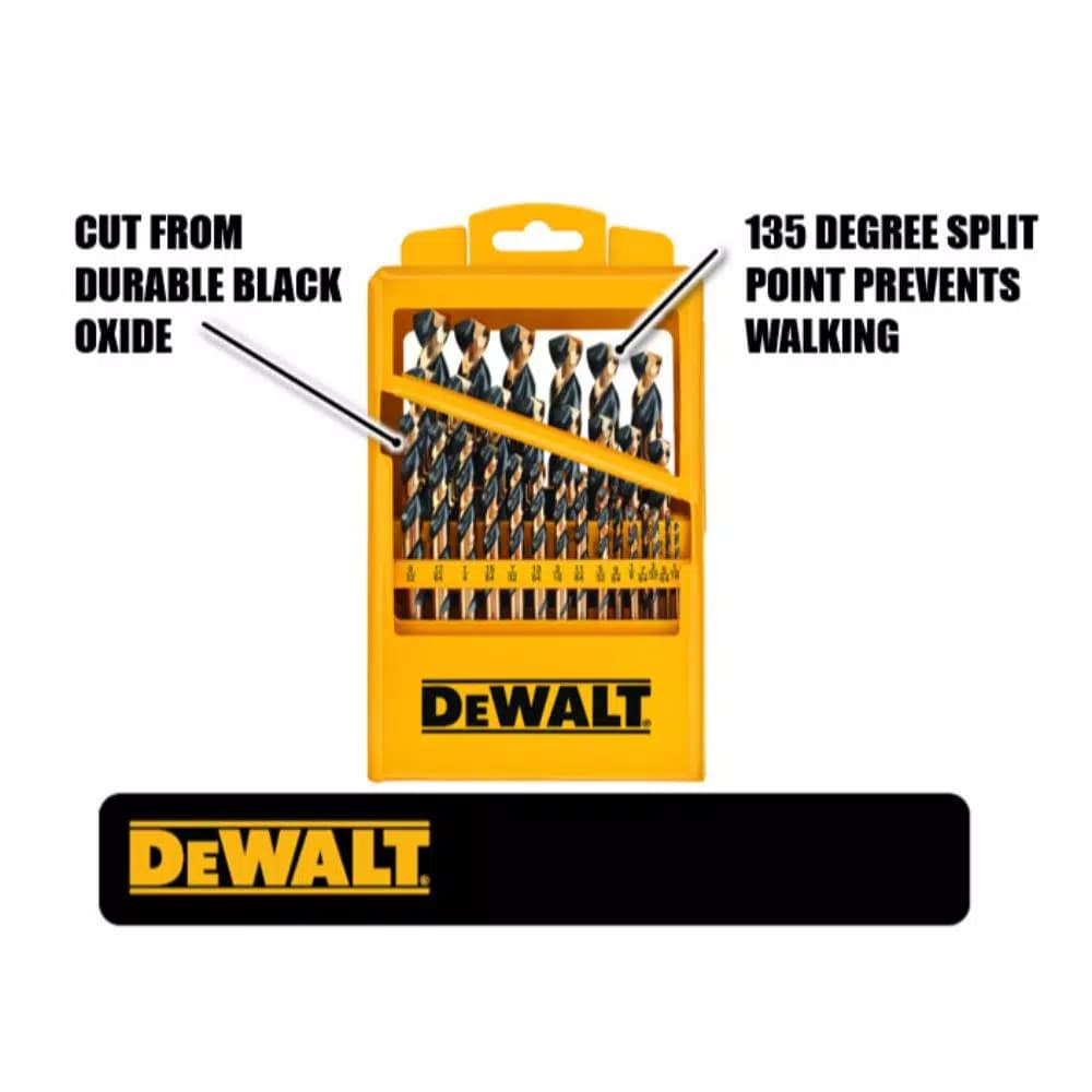 DEWALT 29-Piece Black Oxide Twist Drill Bit Set