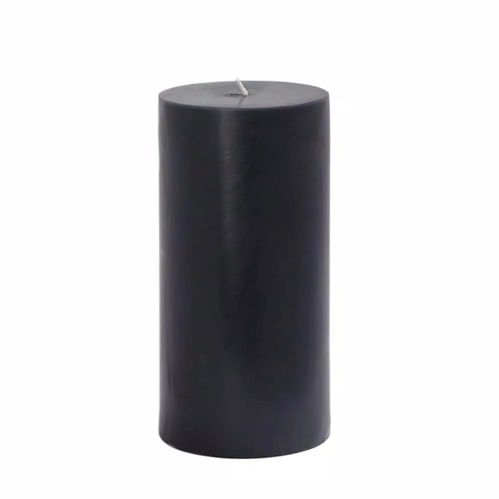 Zest Candle Black Pillar Candles Bulk 12-Pack, 3 in. x 6 in. Unscented Smokeless Candles