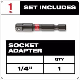 Milwaukee SHOCKWAVE 1/4 in. Impact Duty Socket Adapter, Hex Shank thumbnail 2