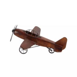 LITTON LANE Vintage Reflections 16" Rustic Wood and Iron Model Airplane Sculpture thumbnail 5