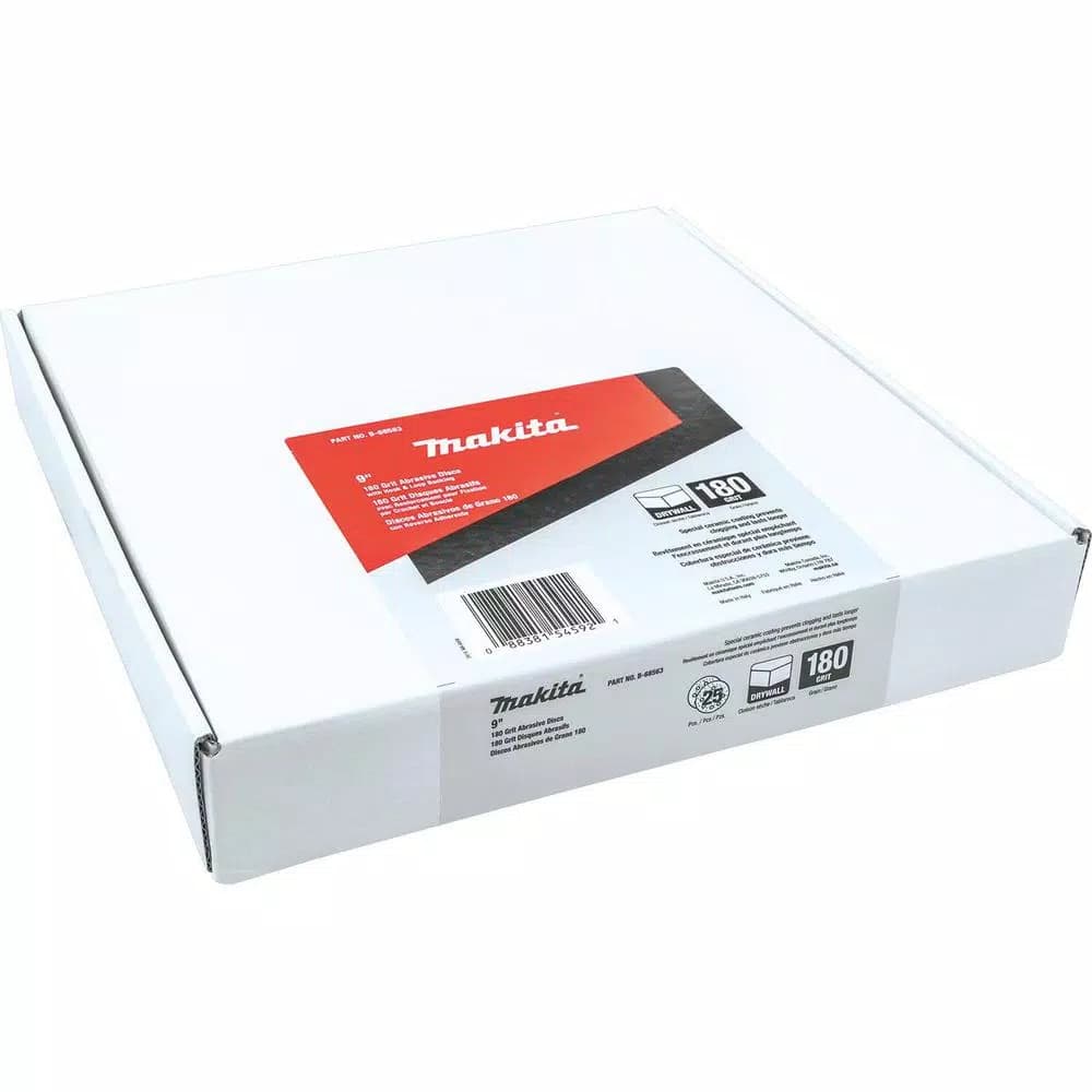 Makita 9 in. Round Abrasive Disc, 180-Grit, Hook & Loop, Ceramic (25-Pack)