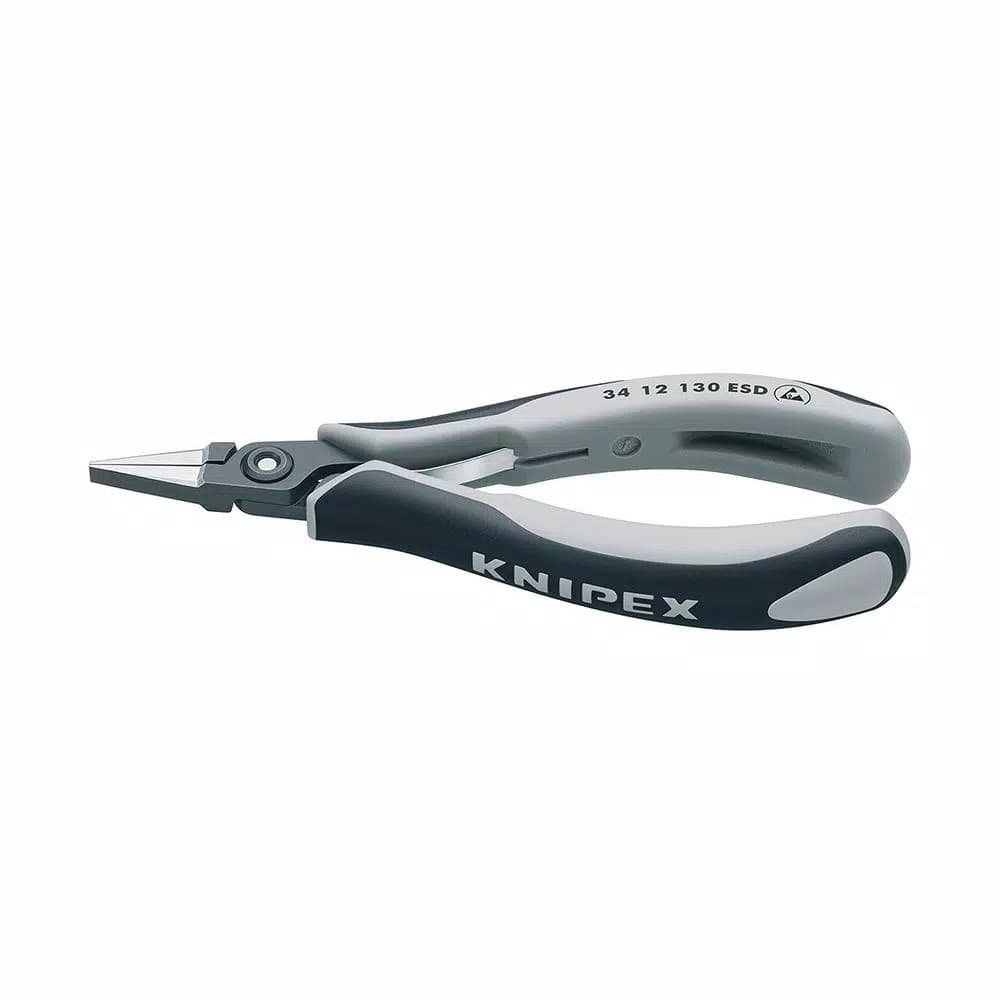 KNIPEX 5-1/4 in. Precision Electronics Pliers with Flat Tips and ESD Handles