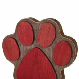Glitzhome 6.30 in. Dog Paw Wooden and Metal Christmas Stocking Holder, Red thumbnail 3