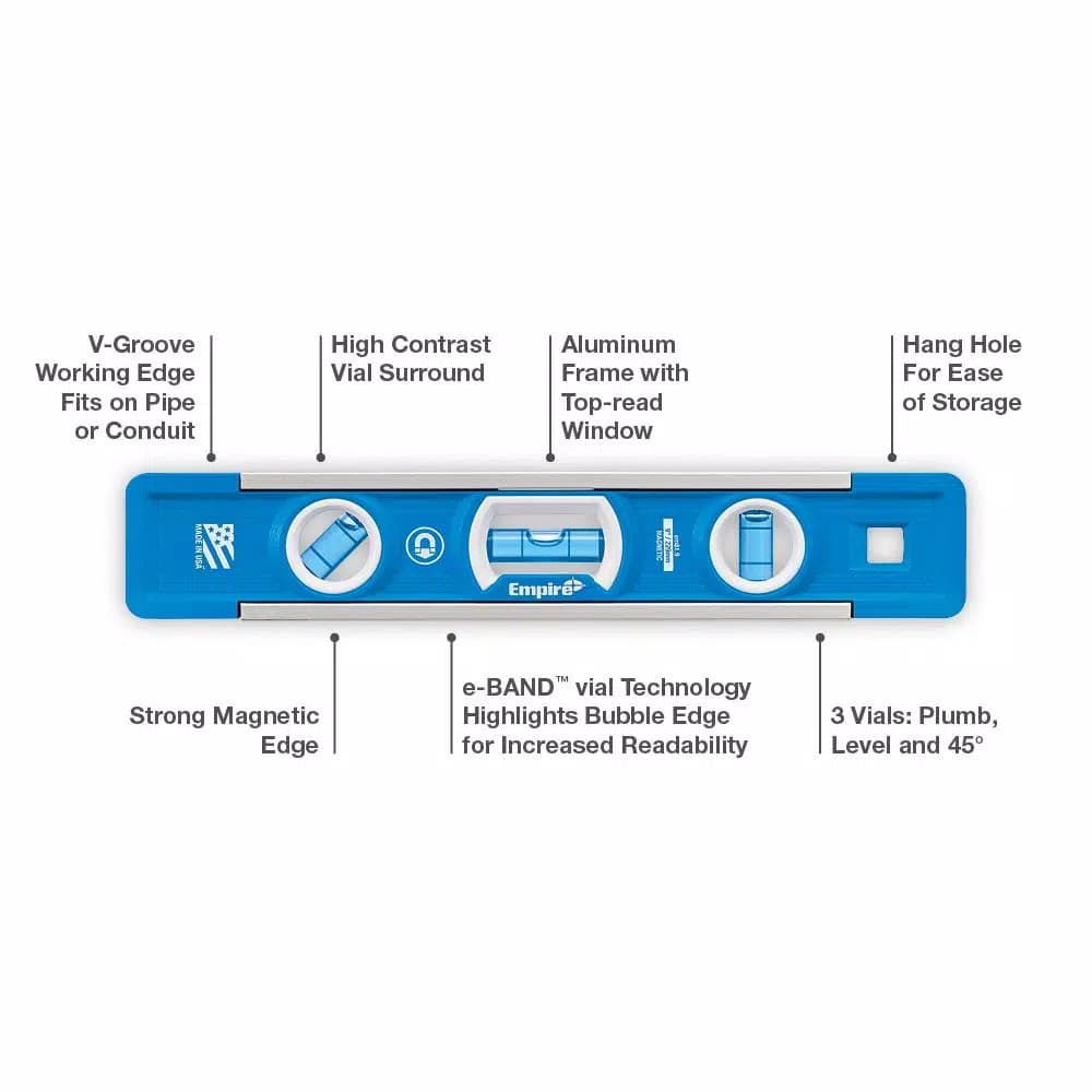 Empire em81.9 True Blue Professional 9 in. Magnetic Torpedo Level