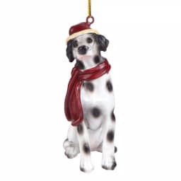 Design Toscano Dalmatian Dog Holiday Ornament Sculpture with Santa Hat and Scarf thumbnail 2