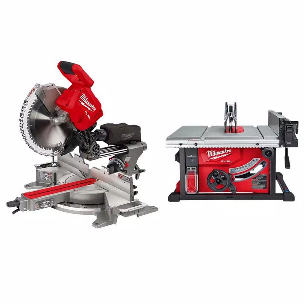 Milwaukee M18 FUEL 12 in. Dual Bevel Sliding Compound Miter Saw & 8-1/4 in. Table Saw Combo Kit