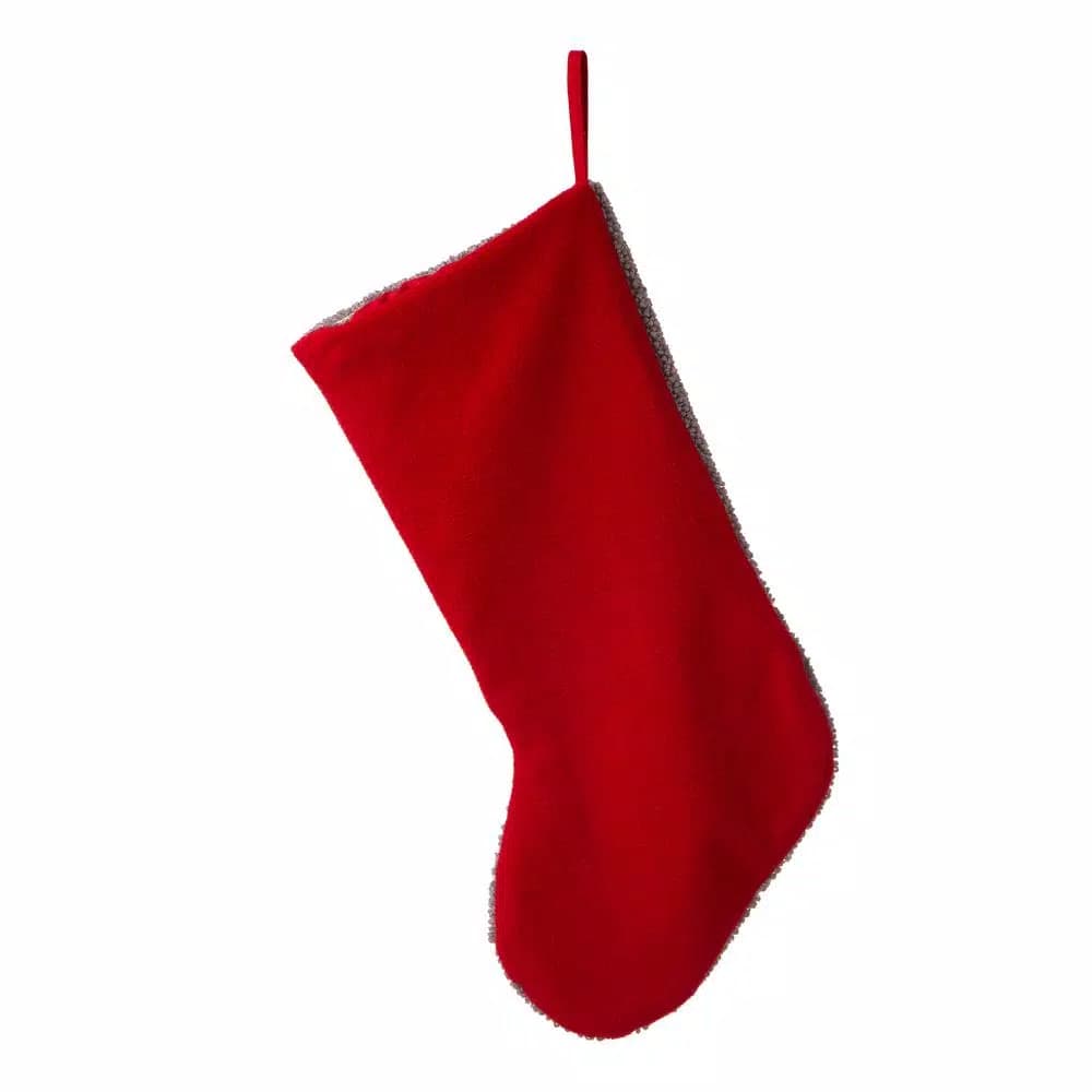 Glitzhome 21 in. Gnome Hooked Christmas Stocking - Multi-Color Festive Holiday Decor