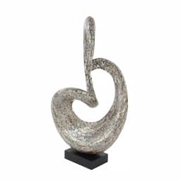 LITTON LANE Abstract Polystone Loop Sculpture with Mother of Pearl Capiz Shell Inlay thumbnail 3