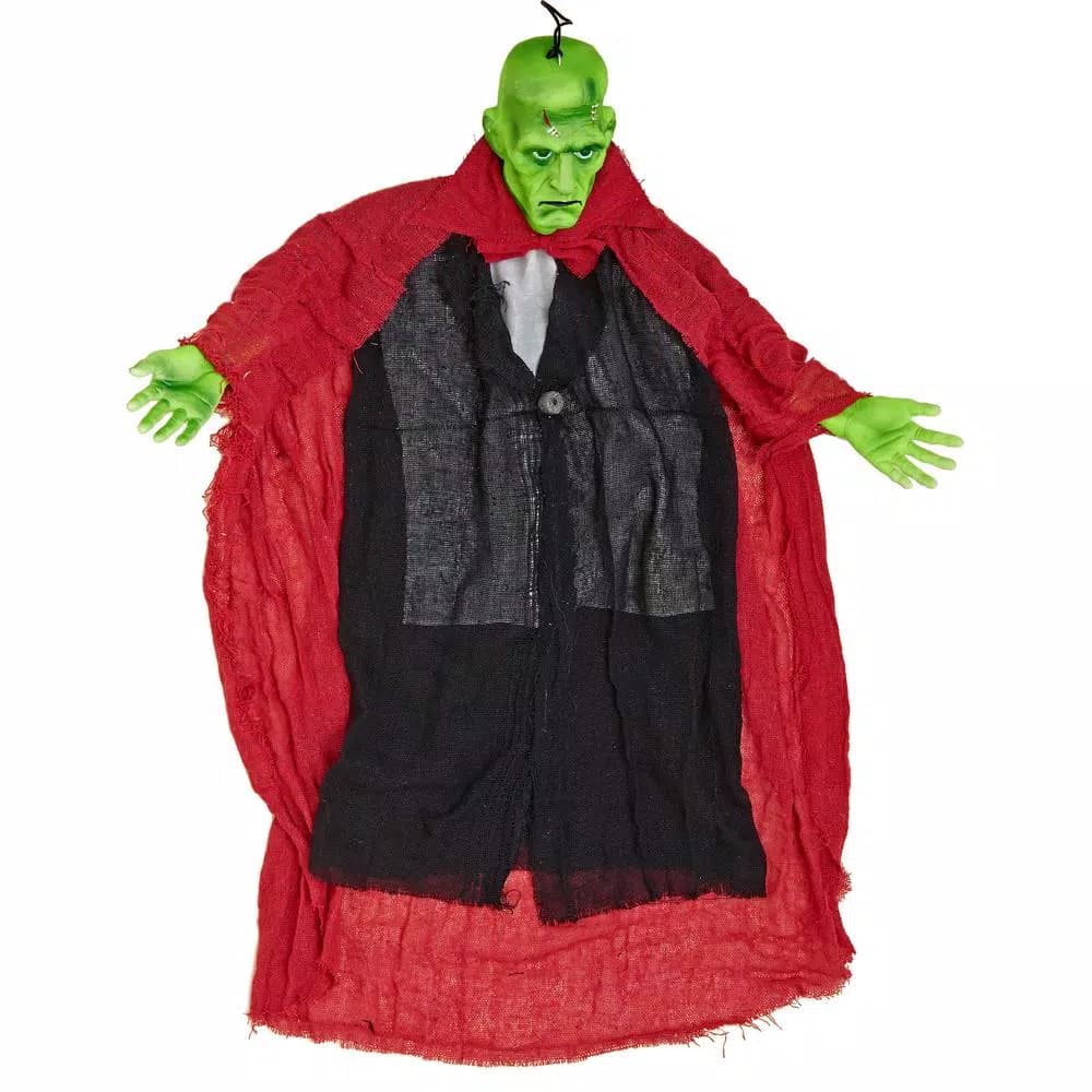 Unbranded 37 in. Halloween Hanging Frankenstein Decor with Red Cape