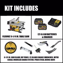DEWALT FLEXVOLT 60V MAX Cordless Brushless 8-1/4 in. Table Saw Kit with (2) 6.0 Ah Batteries thumbnail 2
