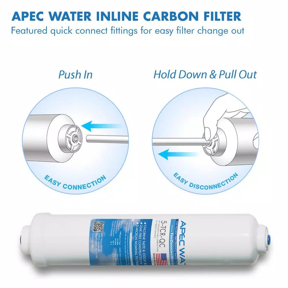 APEC Water Systems APEC Ultimate 10 in. Inline Carbon Filter with 1/4 in. Quick Connect