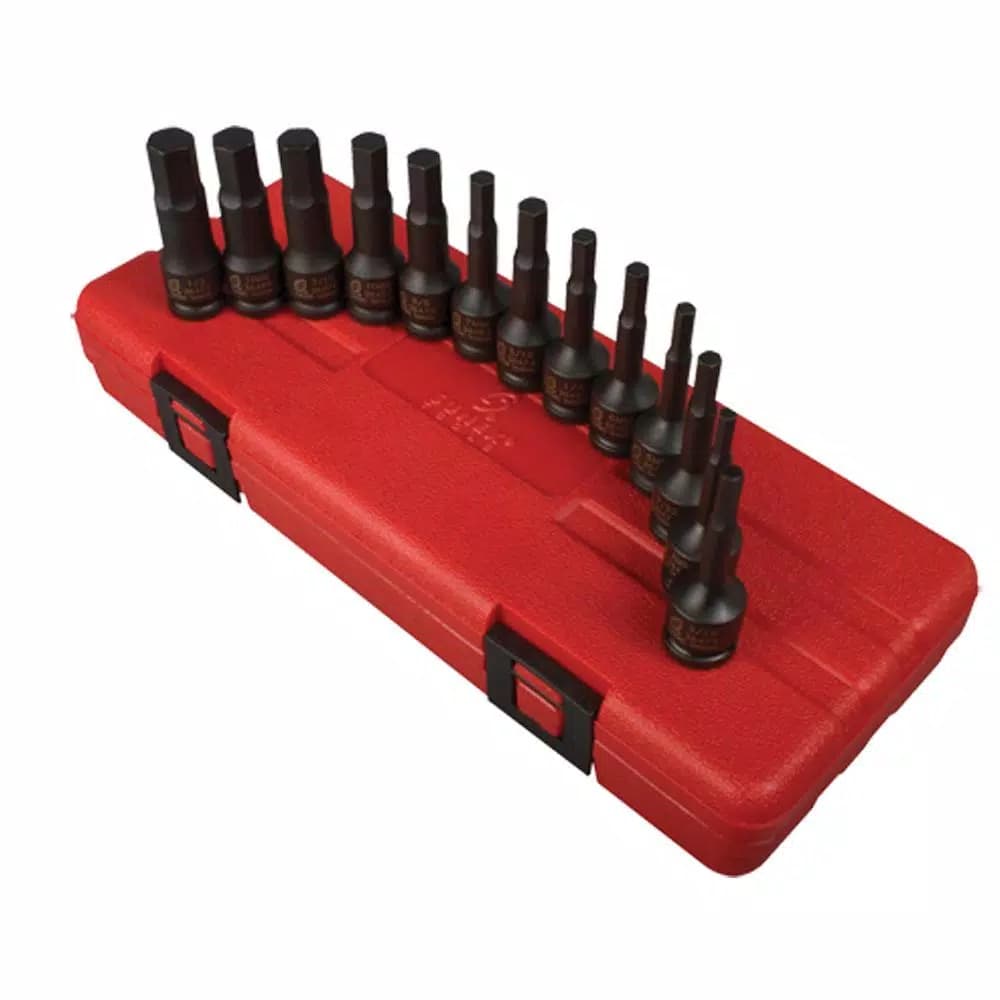SUNEX TOOLS Sunex 3649 3/8 in. Drive SAE and Metric Hex Driver Impact Socket Set, 13-Piece