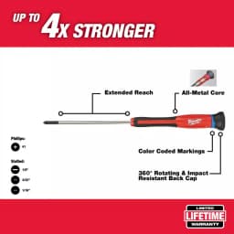 Milwaukee 4-Piece Precision Screwdriver Set with All-Metal Core thumbnail 11