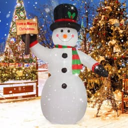 JOYDECOR 8 ft. Pre-Lit LED Snowman Christmas Inflatable with Board for Outdoor Holiday Decor thumbnail 6