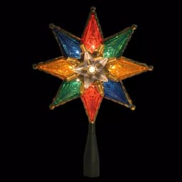 Northlight 8 in. Multi-Color Mosaic 8-Point Star Christmas Tree Topper with Clear Lights thumbnail 2