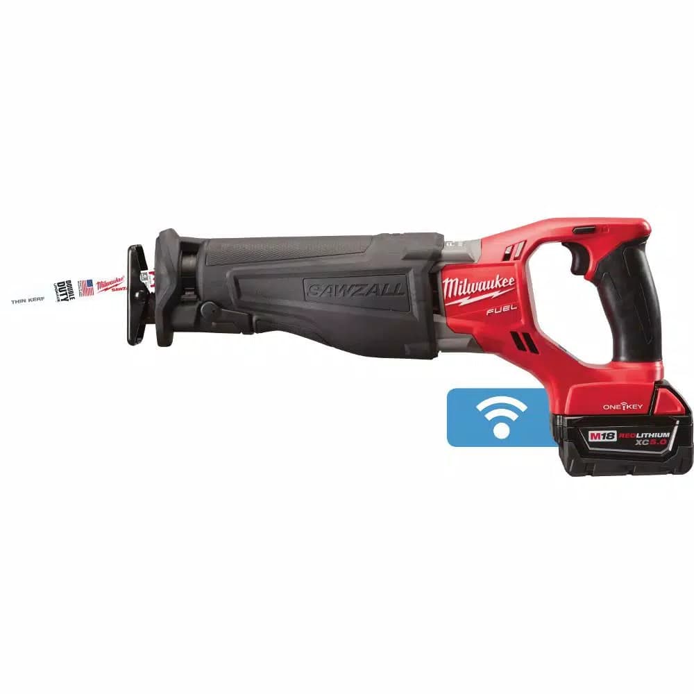 Milwaukee M18 FUEL ONE-KEY Reciprocating Saw Kit with Two 5.0 Ah Batteries and Charger