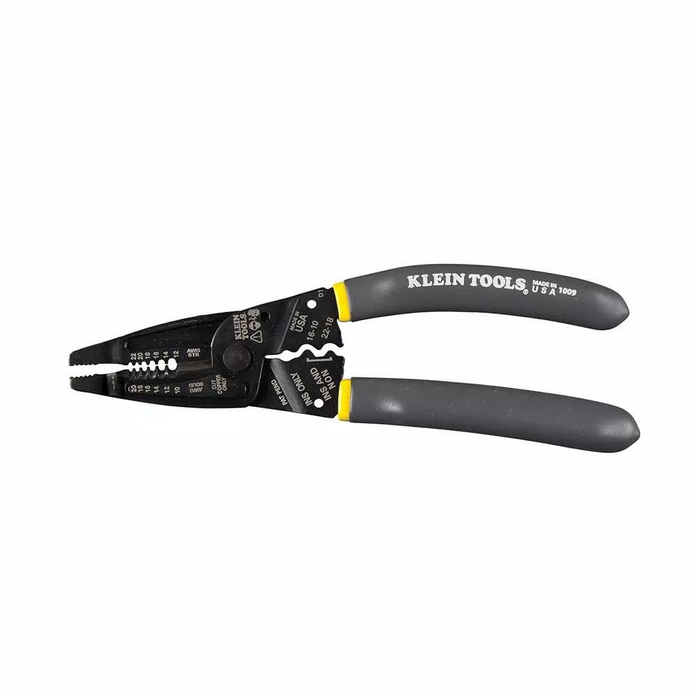 Klein Tools 7 in. Long Nose Wire Stripper and Cutter, 10-20 AWG Solid & 12-22 AWG Stranded, Multi-Tool Crimper