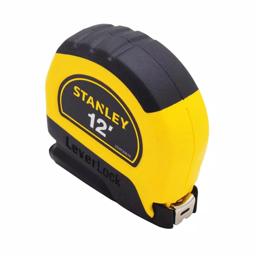 STANLEY LeverLock 12 ft. x 1/2 in. Tape Measure, Anti-Glare Blade