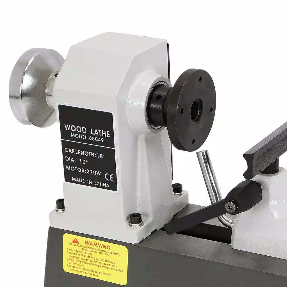 Stark 1/2 HP Variable-Speed Benchtop Wood Lathe, 10 in. x 18 in., 5-Speed Gray