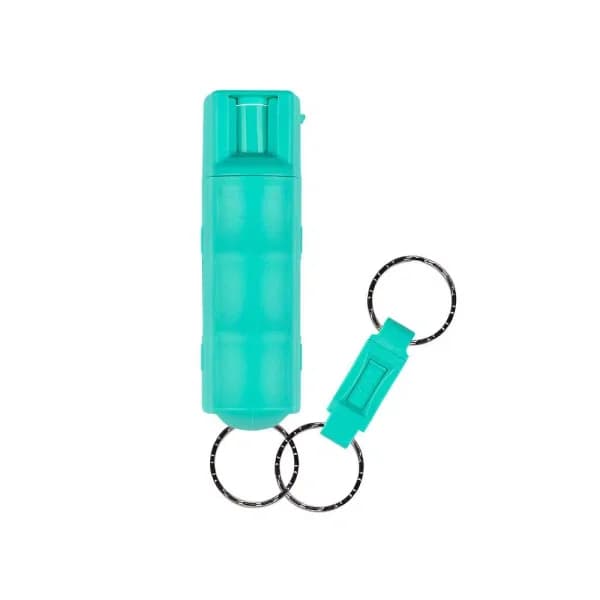 SABRE Pepper Spray Keychain with Quick Release Key Ring - Mint Green