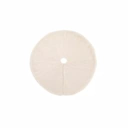 Glitzhome 48 in. White Plush Faux Fur Christmas Tree Skirt thumbnail 1