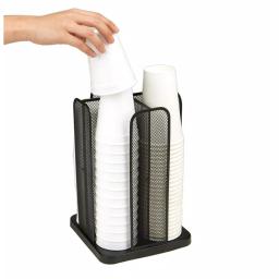 Mind Reader Rotating Cup and Lid Carousel Organizer, Black Metal Mesh Dispenser thumbnail 5